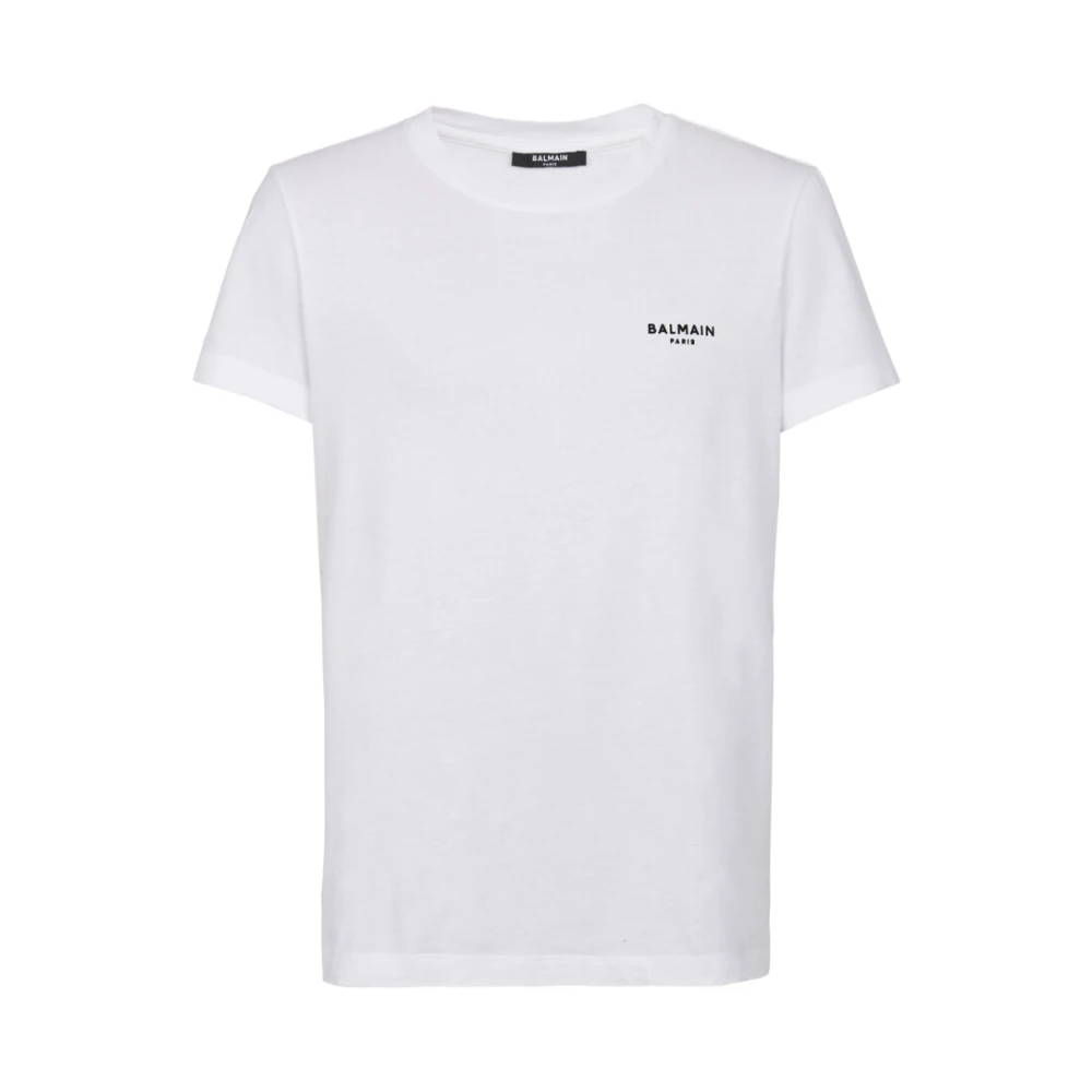 Balmain Flocked T-shirt White, Herr