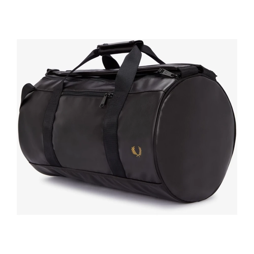 Fred Perry Barrel Bag Rugzak Laurel Borduurwerk Zwart Black Heren
