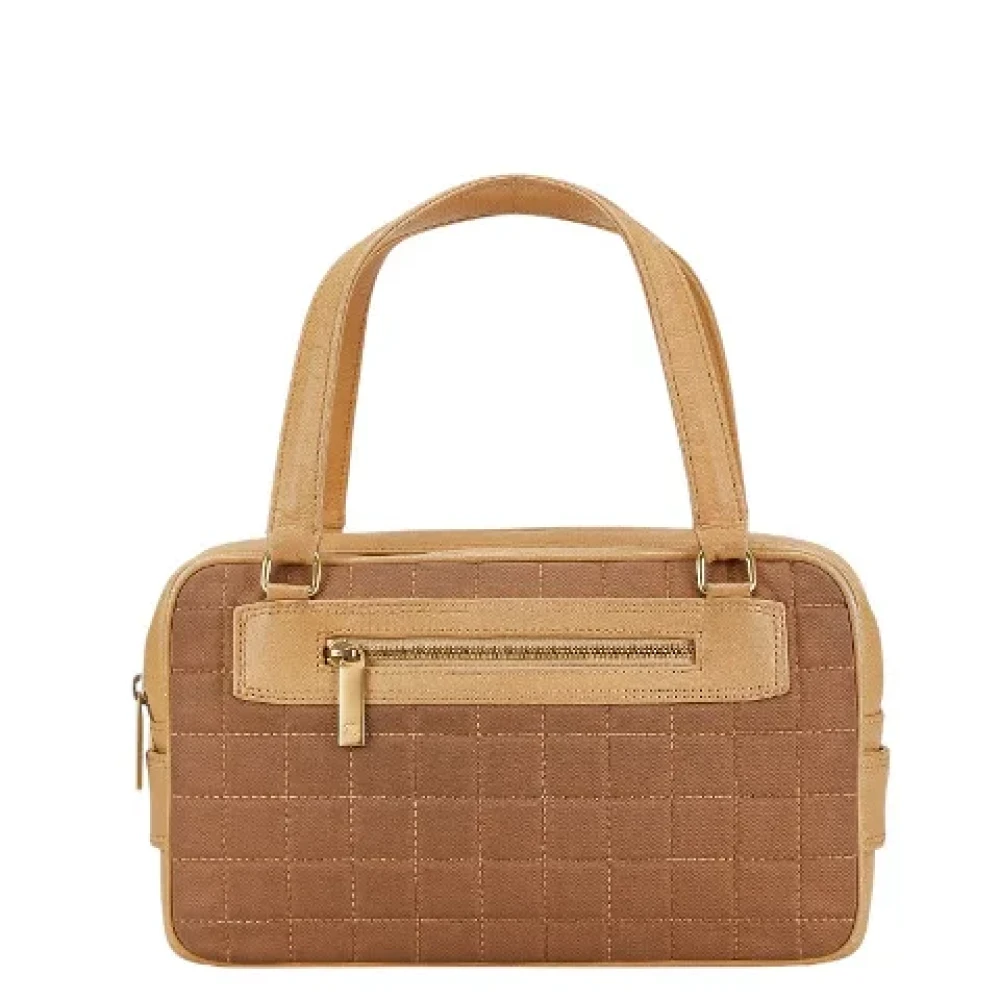 Chanel Vintage Pre-owned Canvas chanel-bags Beige Dames