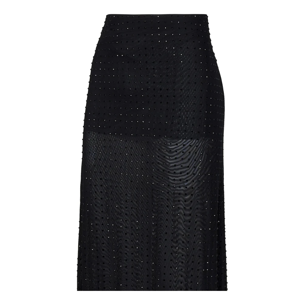 pinko Le Havre Zwarte Mesh Maxi Rok Black Dames