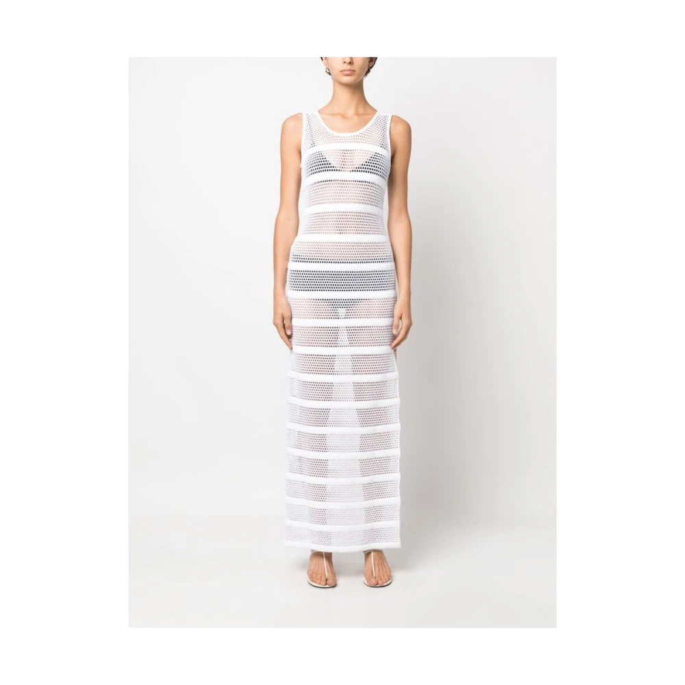 Antonino Valenti Doorschijnende Mesh Maxi Jurk White Dames