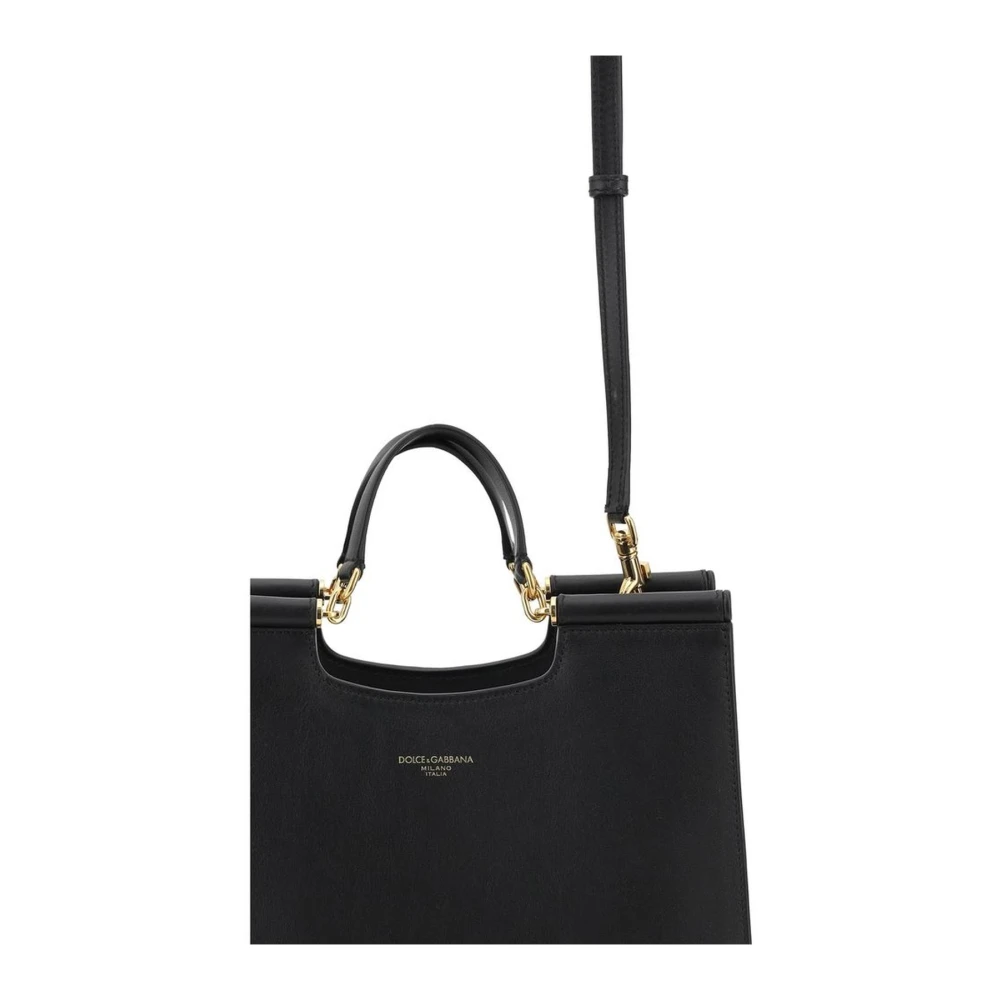 Dolce & Gabbana Monogram Leren Tote Tas Black Dames