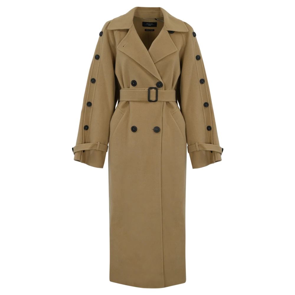 Max Mara Weekend Beige Wollen Trenchcoat Beige Dames