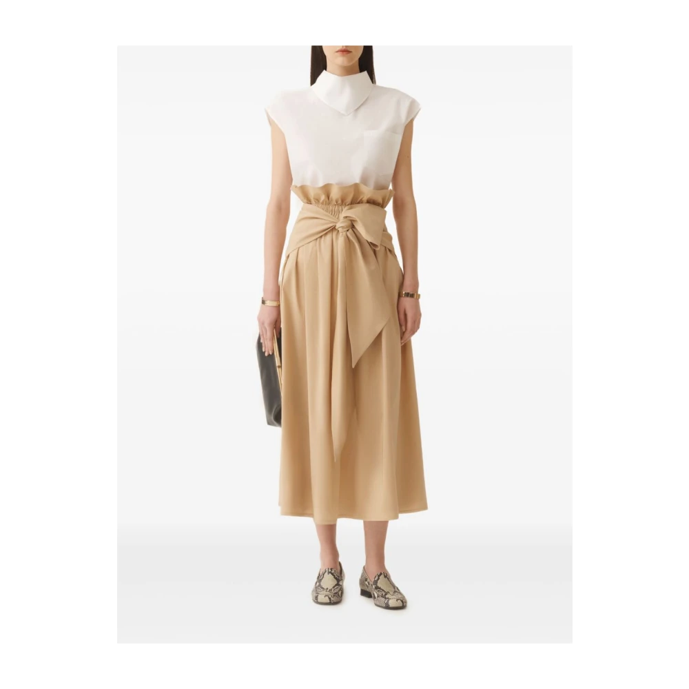 Fabiana Filippi Elastische Taille Beige Rok Beige Dames