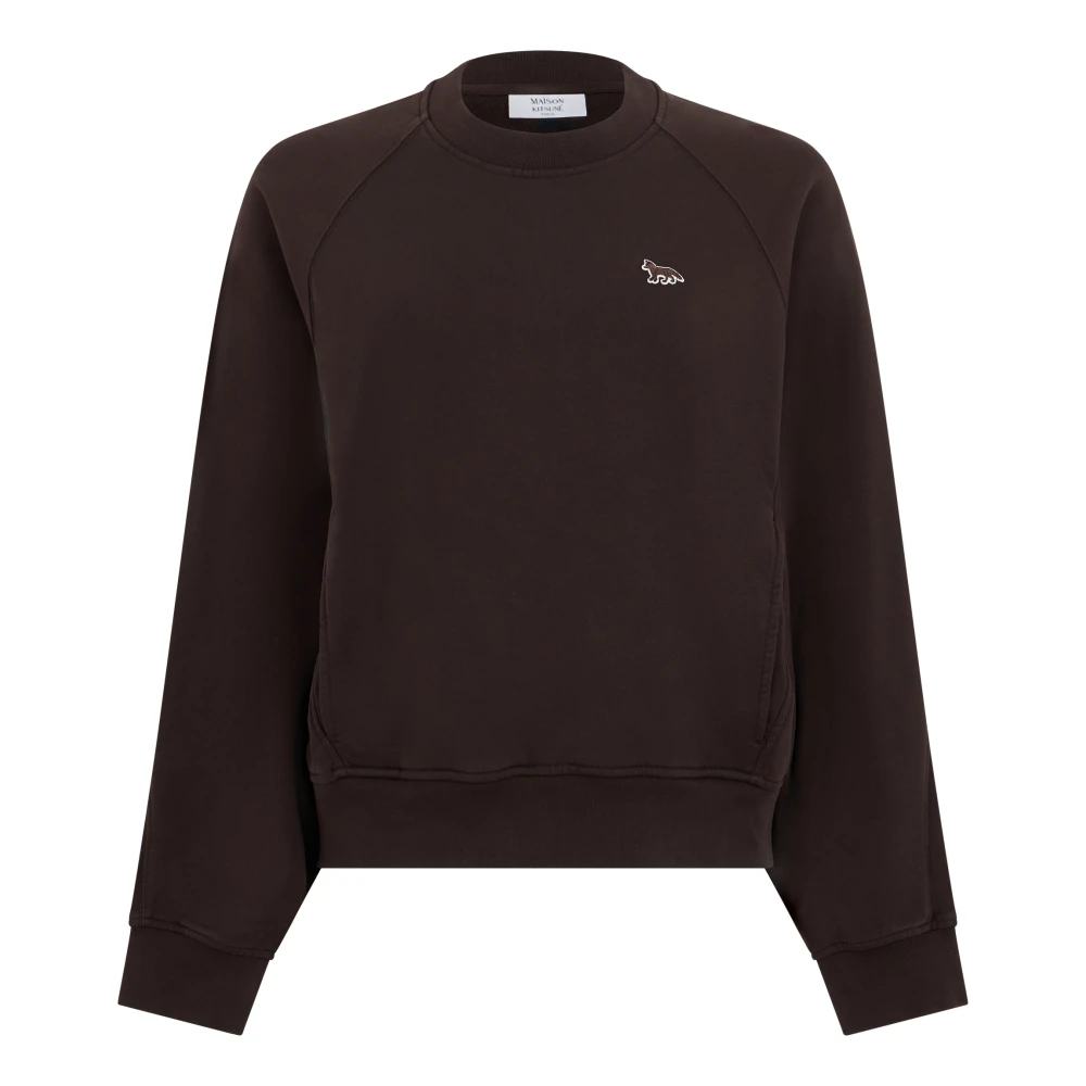 Maison Kitsuné Women's Brown Sweatshirts, Xs, Baby Fox Open Pocket Sweatshirt