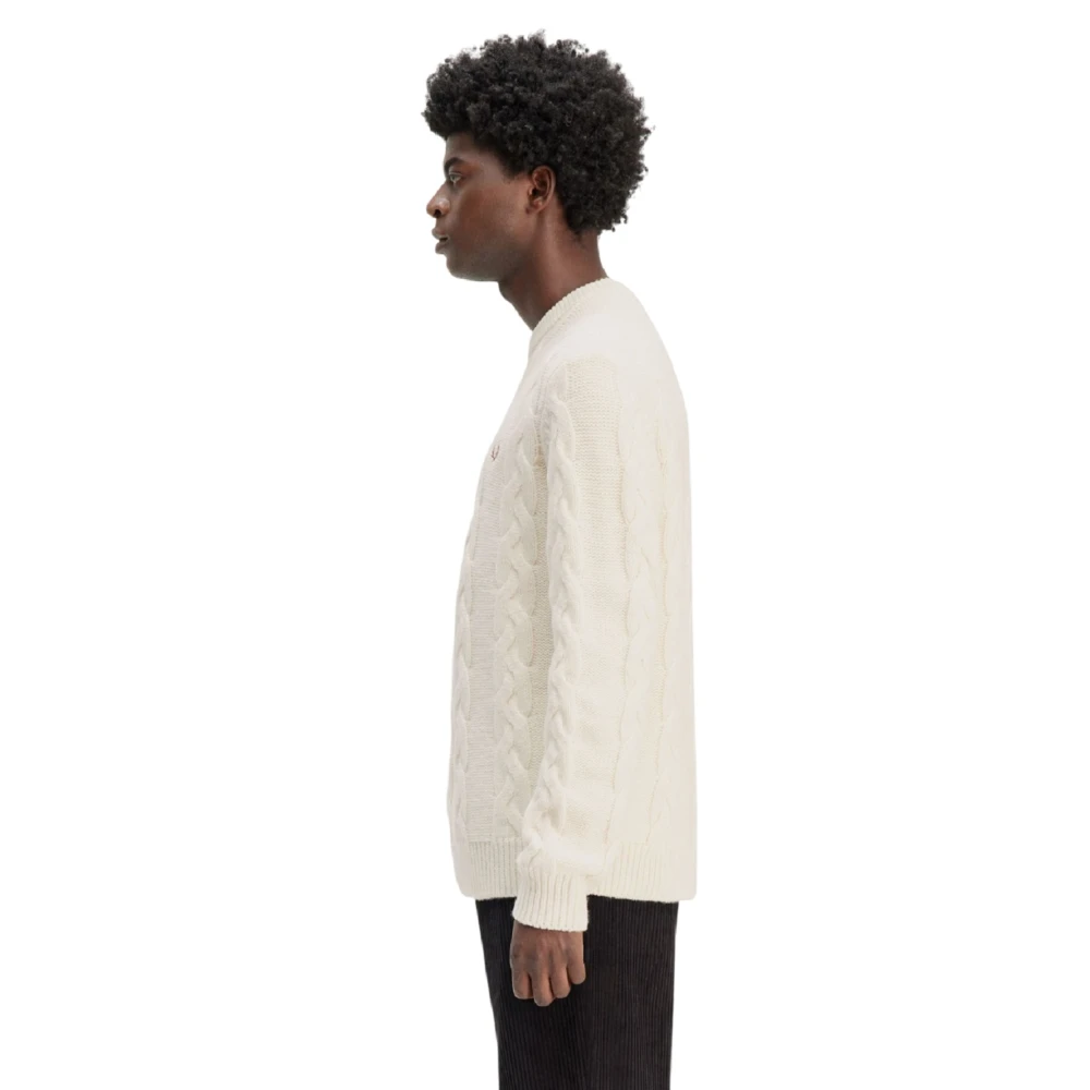Fred Perry Crème Sweater voor Mannen Aw24 Beige Heren