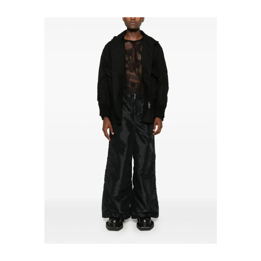 Sacai Zwarte Ripstop Laagjesjas Black Heren