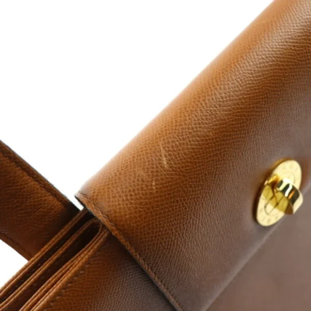 Bvlgari Vintage Pre-owned Leather shoulder-bags Brown Dames