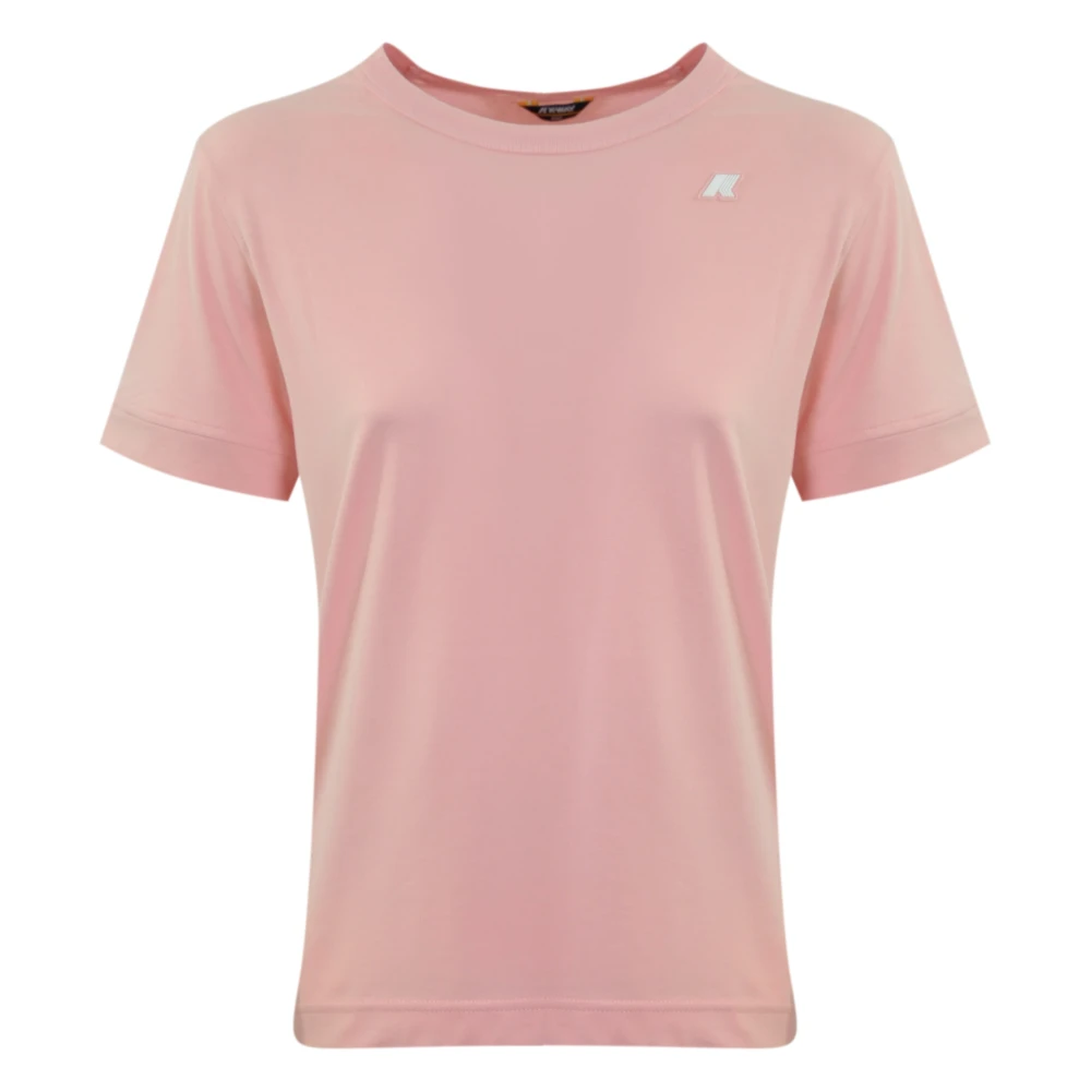 K-way Katoenen T-shirt met Hart Logo Pink Dames