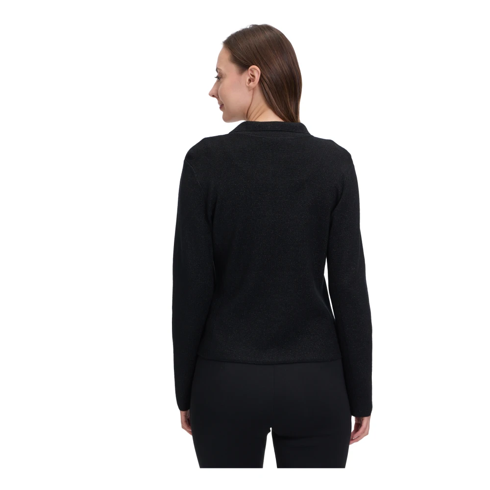 Betty Barclay Glitter Gebreide Blazer Lange Mouw Black Dames