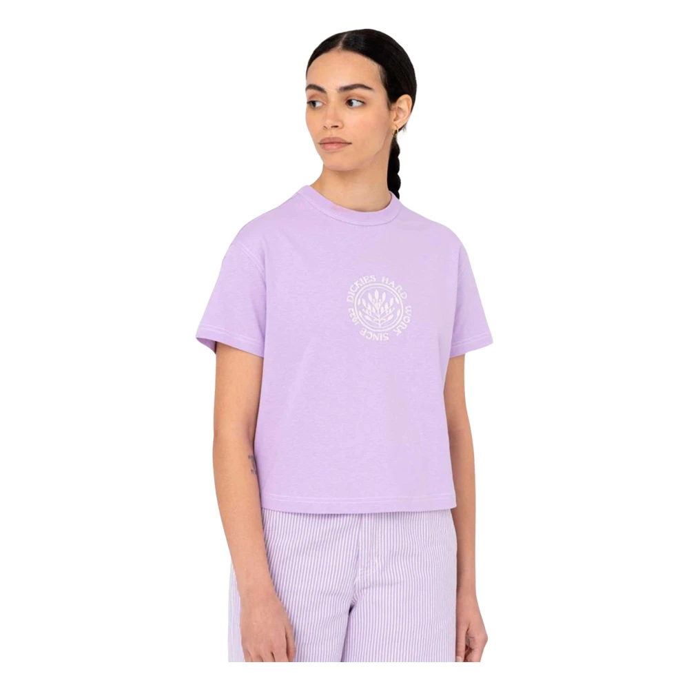 Dickies Paars Meisjes T-shirt met Wit Logo Purple Dames