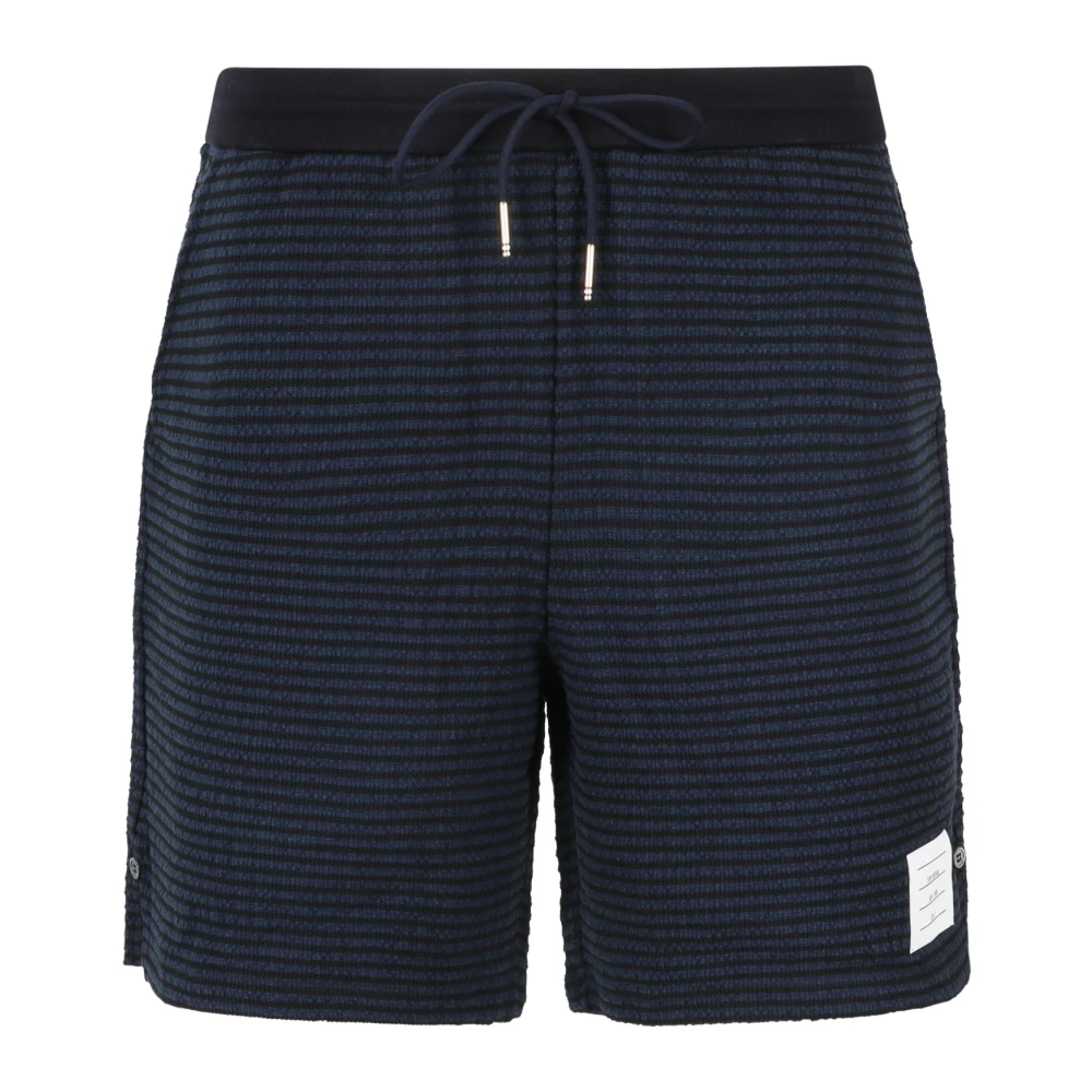 Thom Browne Mid-Thigh Zomer Shorts in University Streep Blue Heren