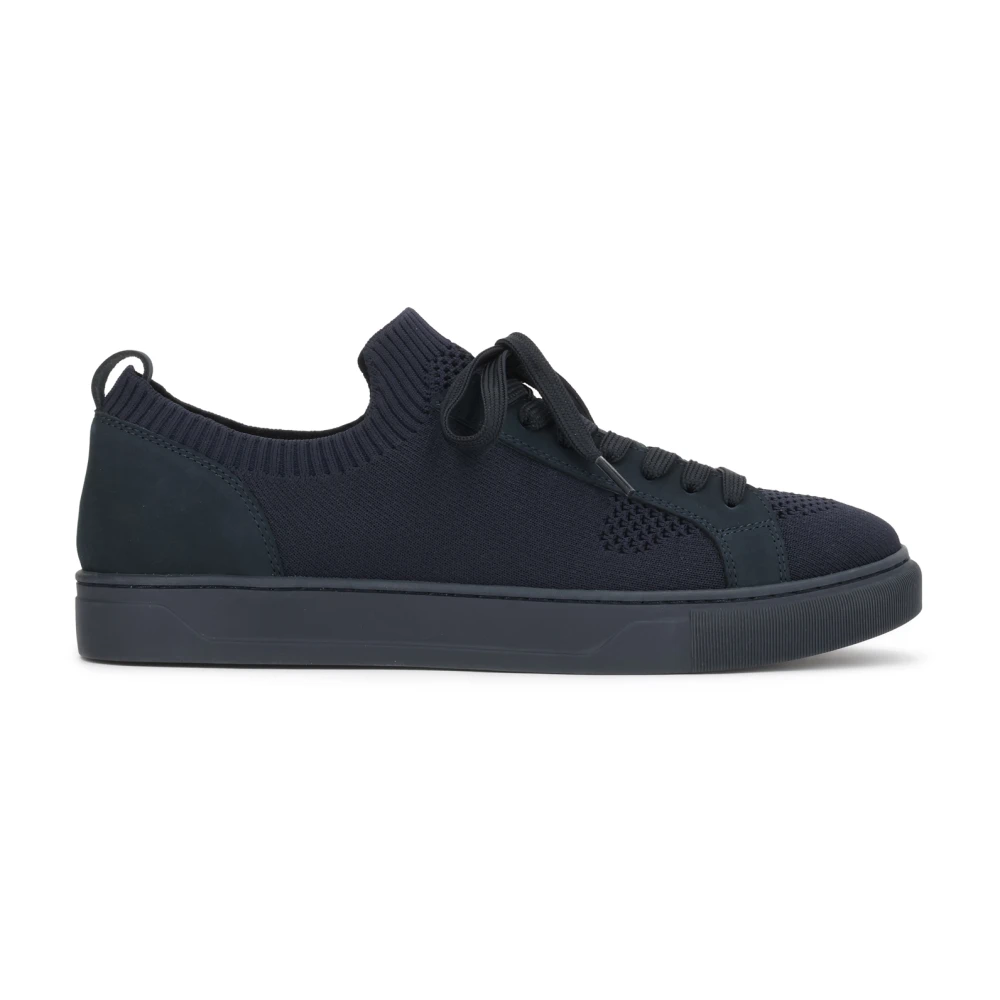 Kazar Kazar marineblauwe sneakers van stof en nubuck met trekkoord Heren Schoenen