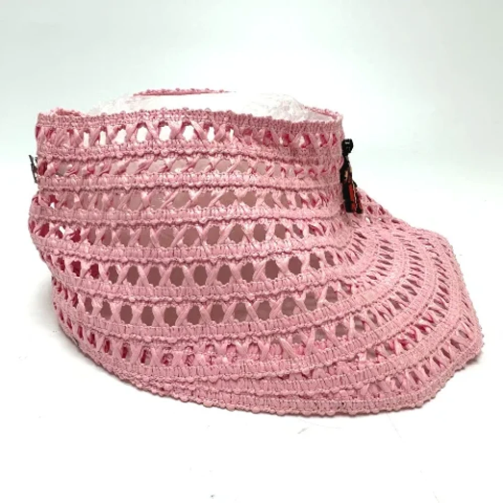 Louis Vuitton Vintage Pre-owned Raffia hats Pink Dames