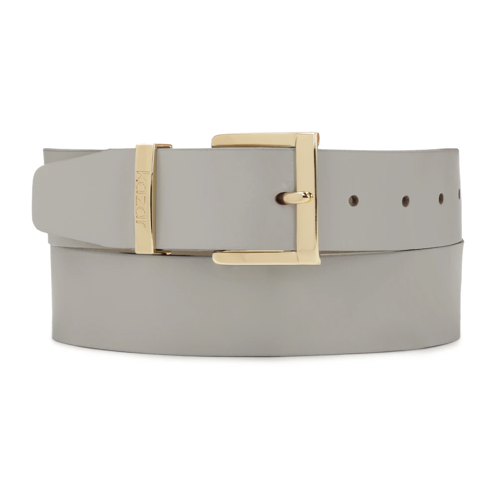Kazar Grijze leren riem met gouden gesp Gray Dames