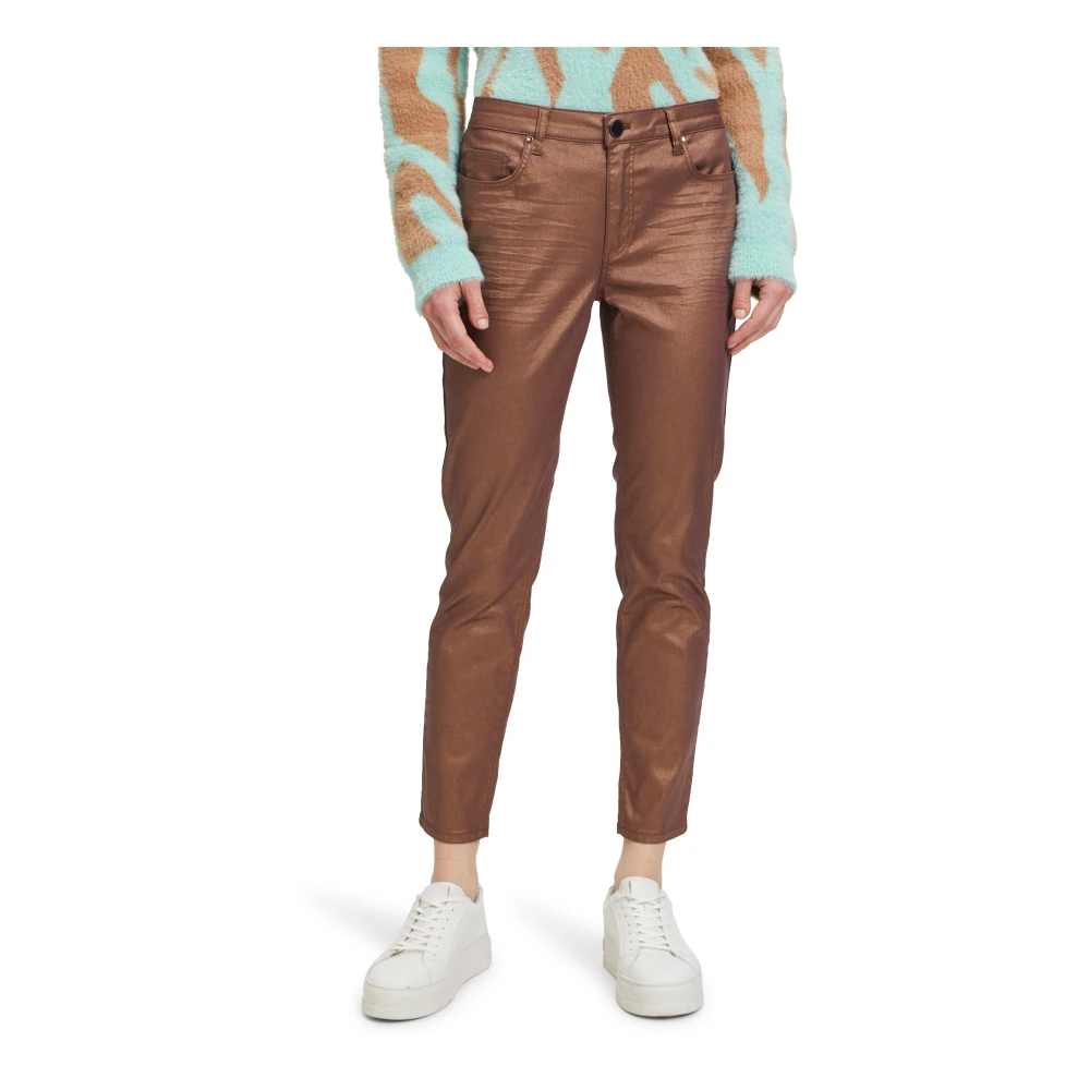 Betty & Co Casual broek in glitter-look Brown Dames