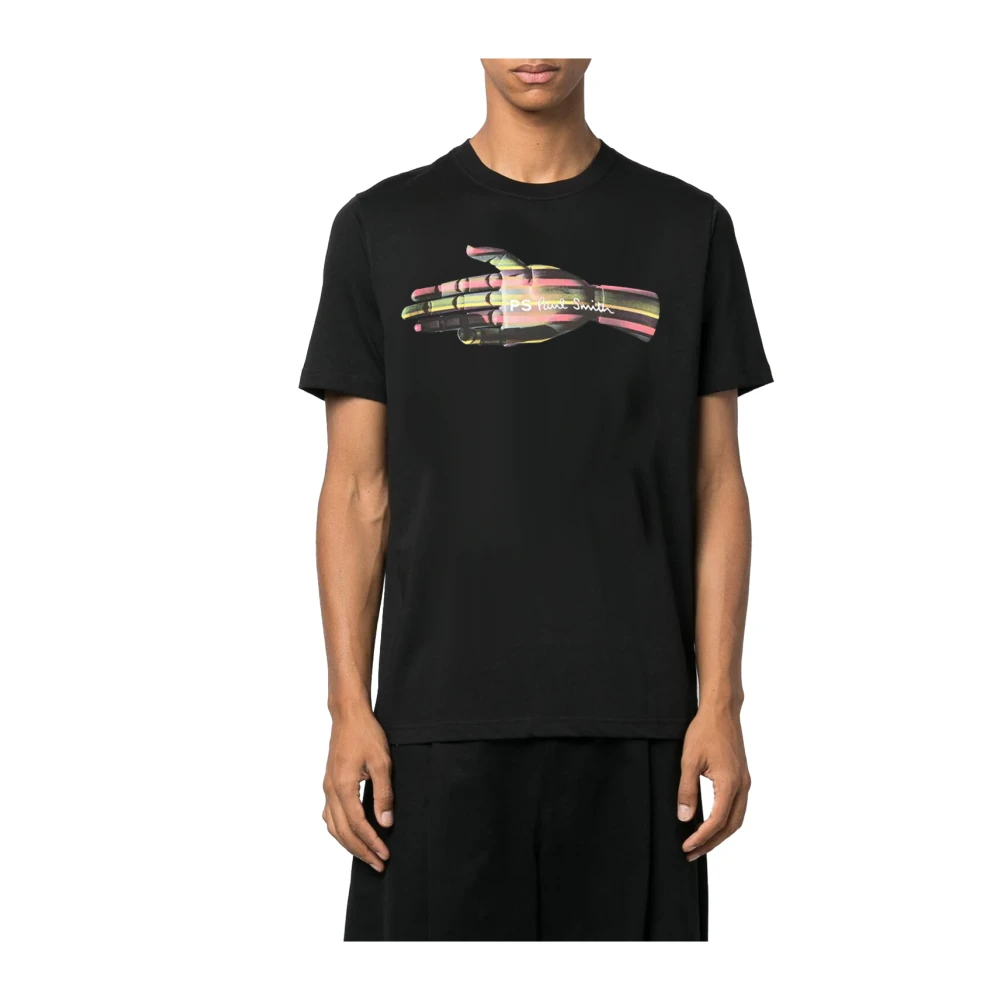 PS By Paul Smith Grafische Print Casual Slim Fit T-shirt Black Heren
