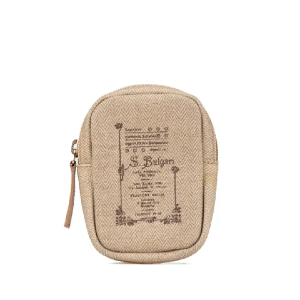 Bvlgari Vintage Pre-owned Leather pouches Beige Dames