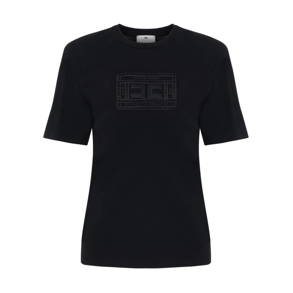 Elisabetta Franchi Zwarte Gebreide Top Black Dames