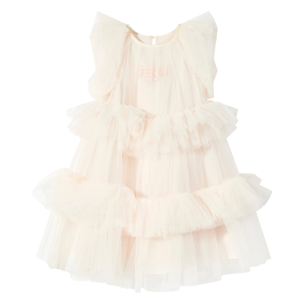 Fendi Girls Pink Tulle Dress - Kids Occasion Wear - 6 Y - Kids