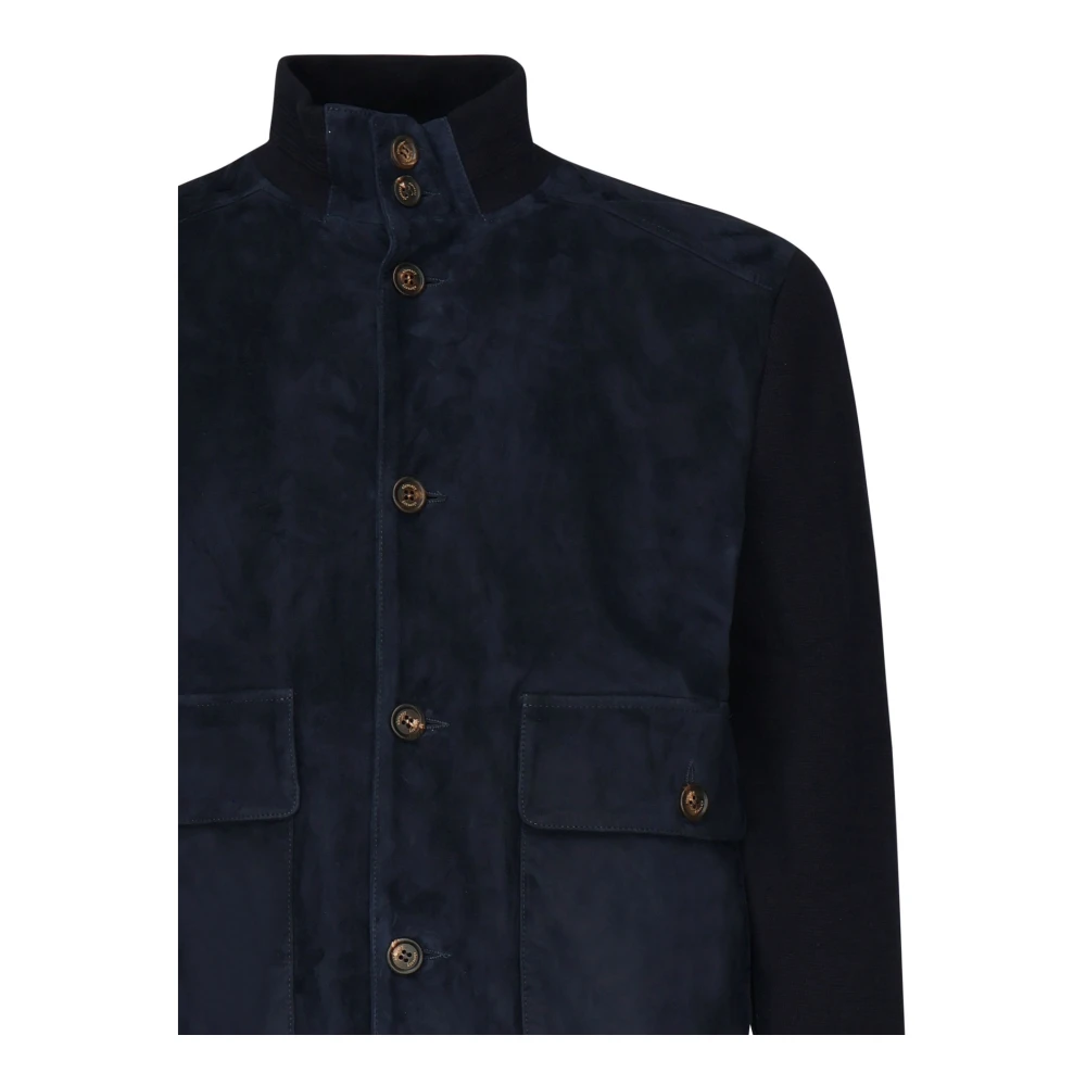 Eleventy Bimaterische Jas voor Mannen Blue Heren