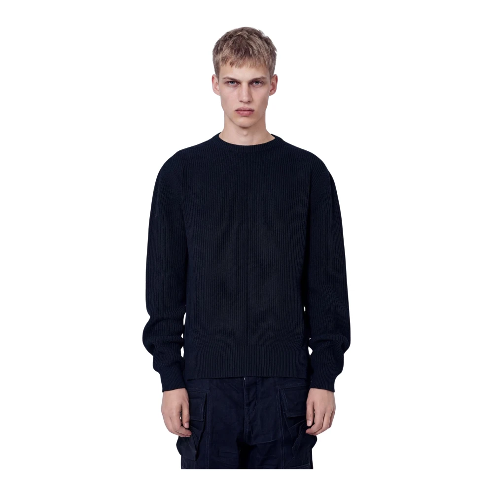Rick Owens Fisherman Round Neck Sweater - Man Knitwear Black S - Immagine 3