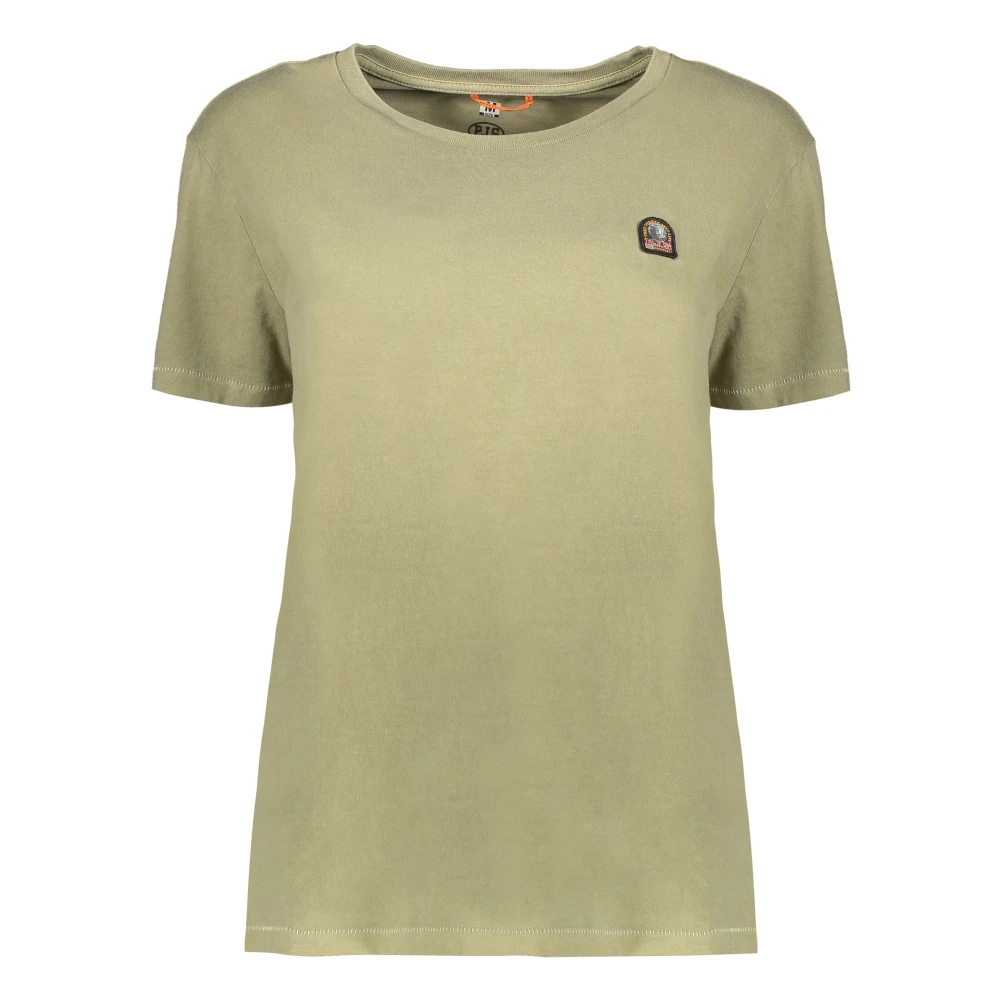 Parajumpers Gebreide Kraag Katoenen T-shirt Green Dames