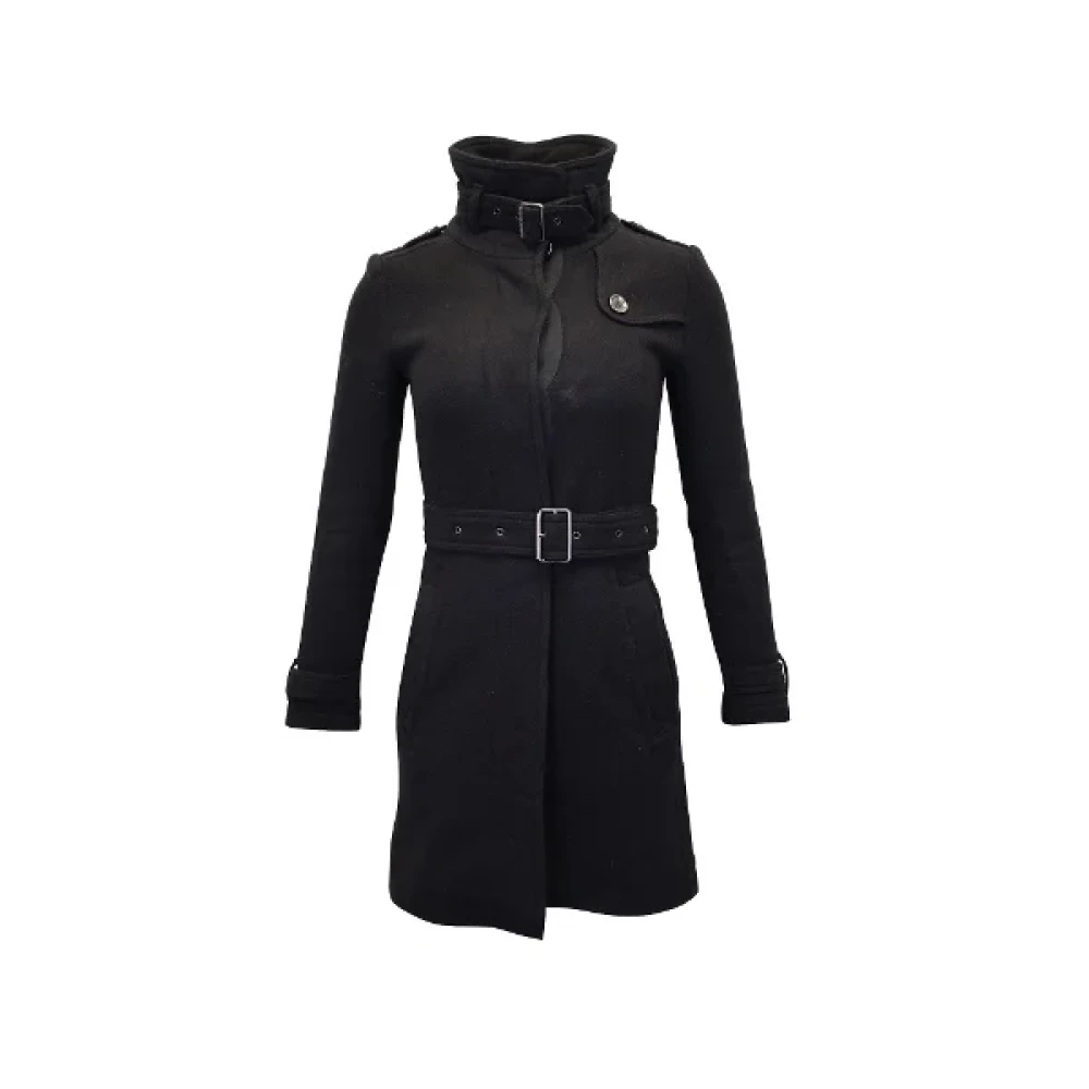 Burberry Vintage Pre-owned Wool outerwear Black Dames