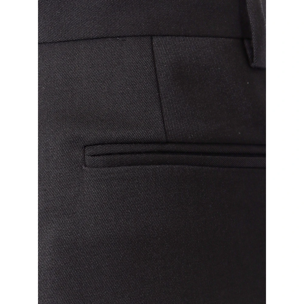 MM6 Maison Margiela Zwarte Wijde Pijp Broek met Rits Black Heren