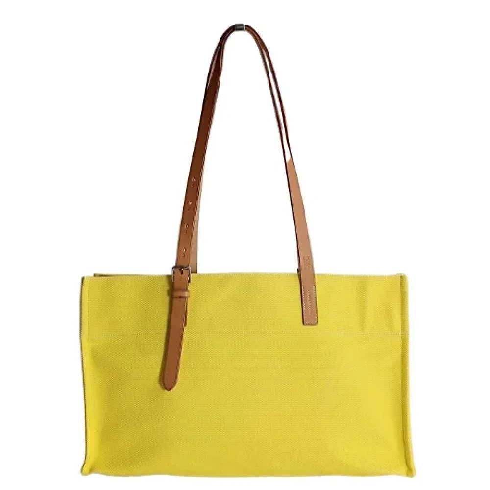 Hermès Vintage Pre-owned Canvas shoulder-bags Yellow Dames