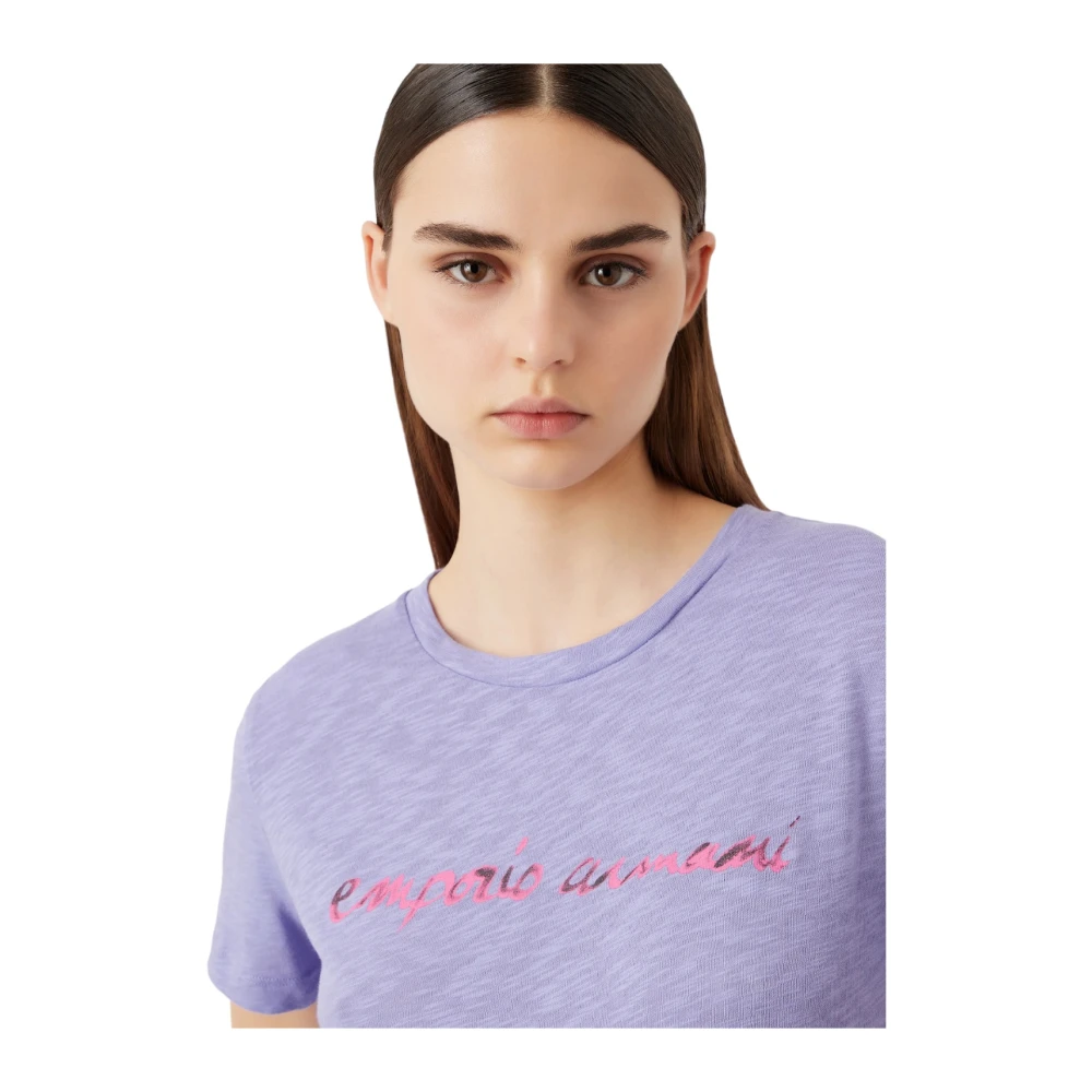 Emporio Armani Stijlvolle T-shirts voor mannen en vrouwen Purple Dames