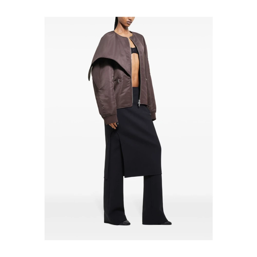 Courrèges Bruine Oversized Strik Detail Jas Brown Dames