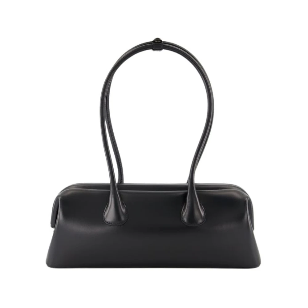 Osoi Zwarte leren schoudertas Black Dames