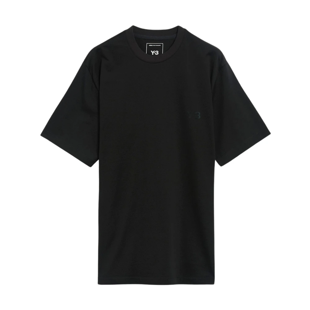 Y-3 Katoenen Bedrukte Tee Black Heren