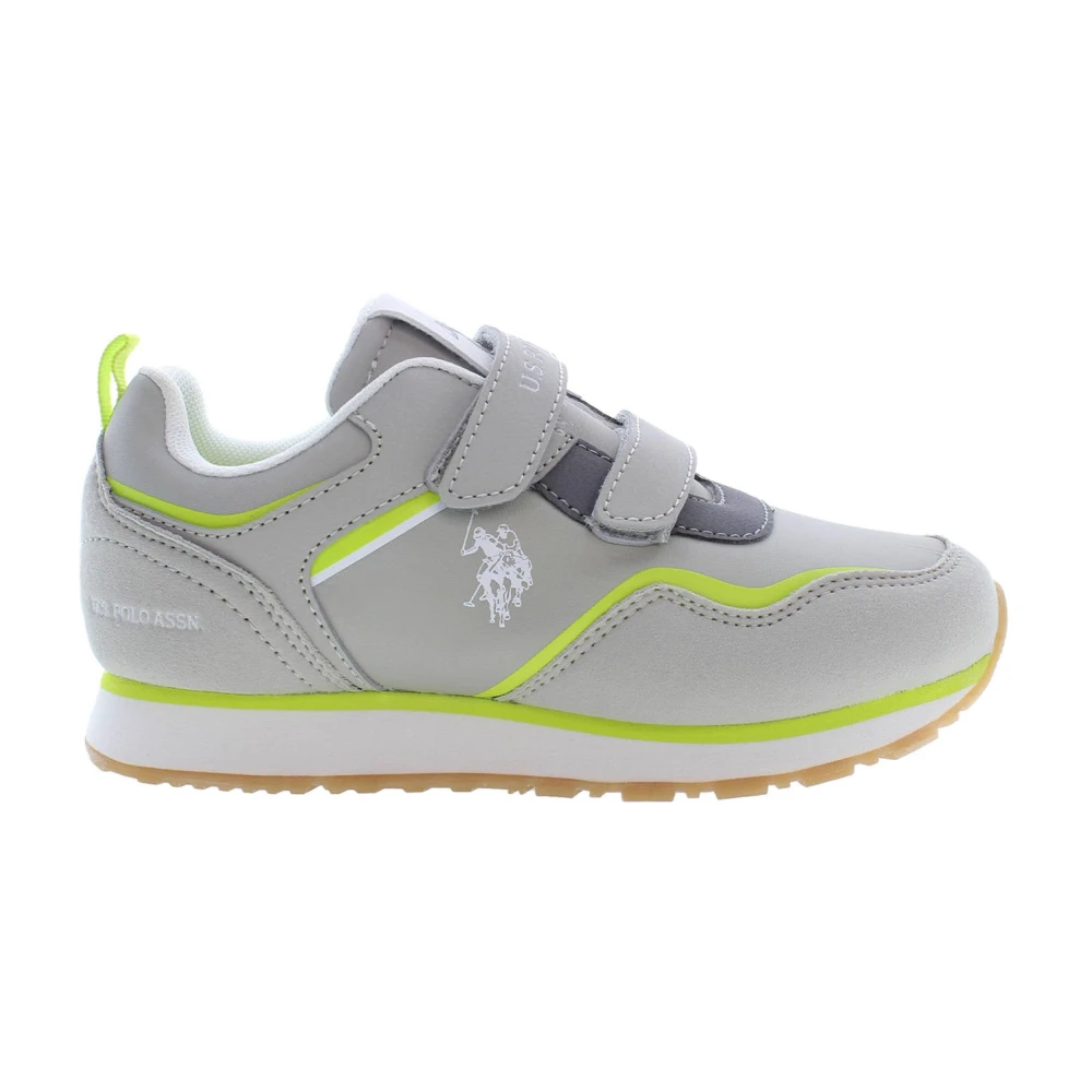 U.s. Polo Assn. Unisex Kids Gray Kids Sneakers, 33 Eu, Sporty Kids' Shoes Grey Strap Logo