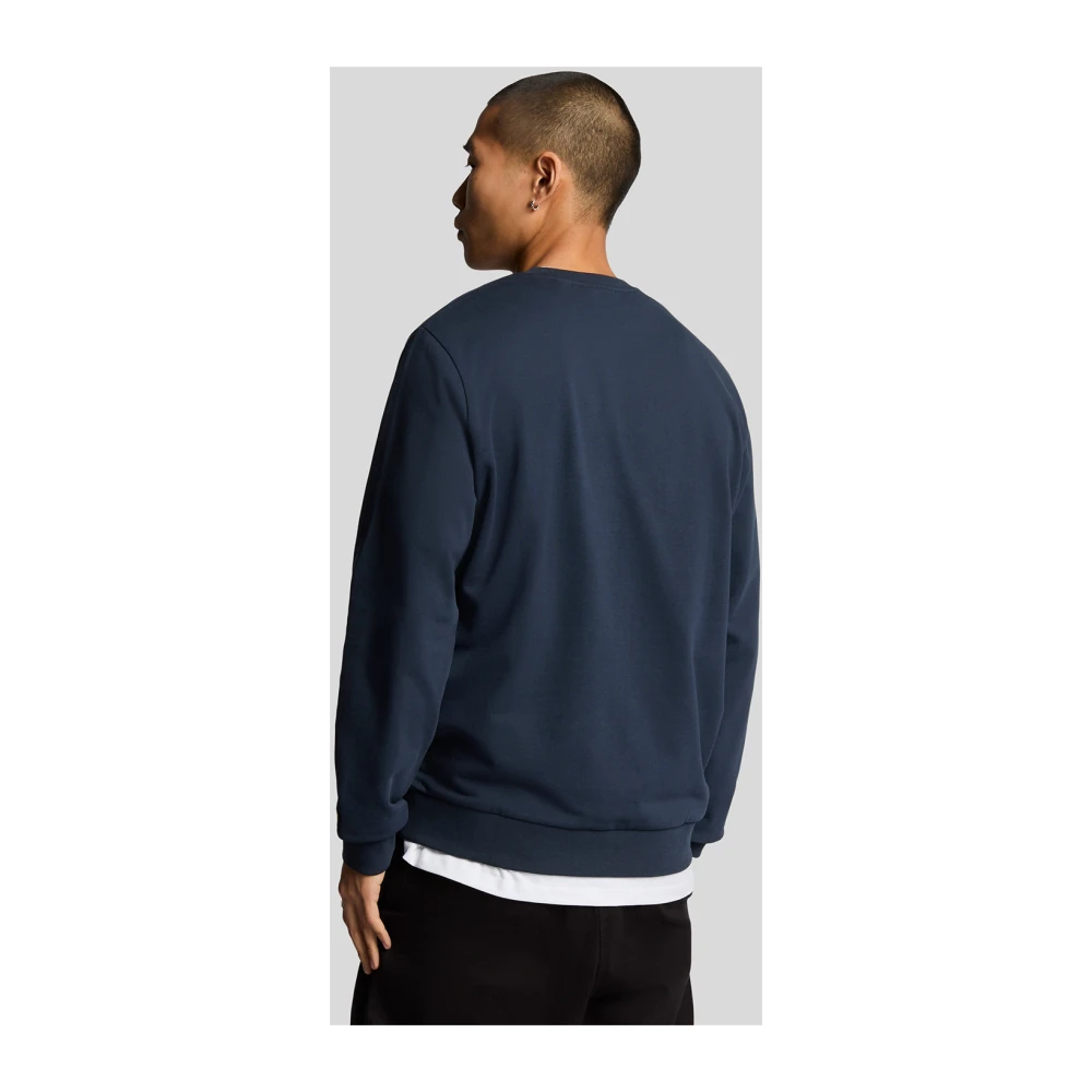 Lyle & Scott Mid Layers 3D Line Grafische Crew Neck Sweatshirt Blue Heren