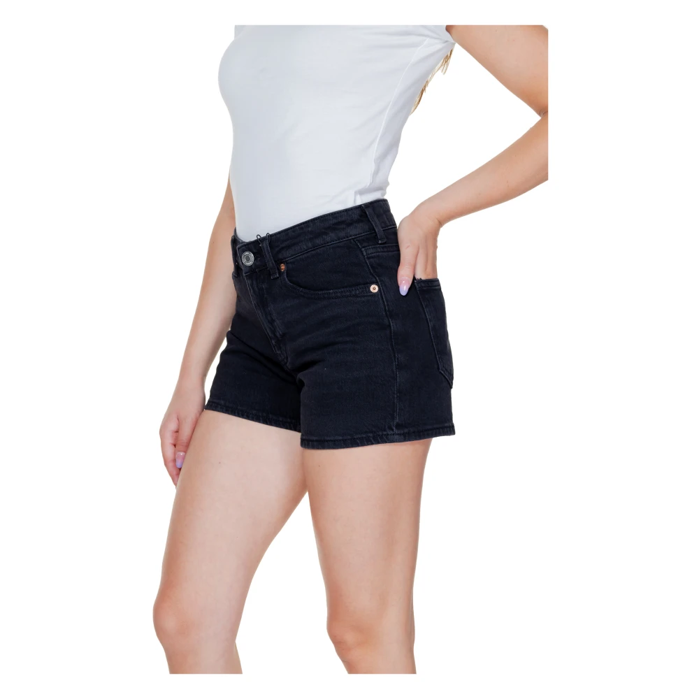 Vero Moda Zwarte Katoenen Dames Shorts Eenvoudige Stijl Black Dames