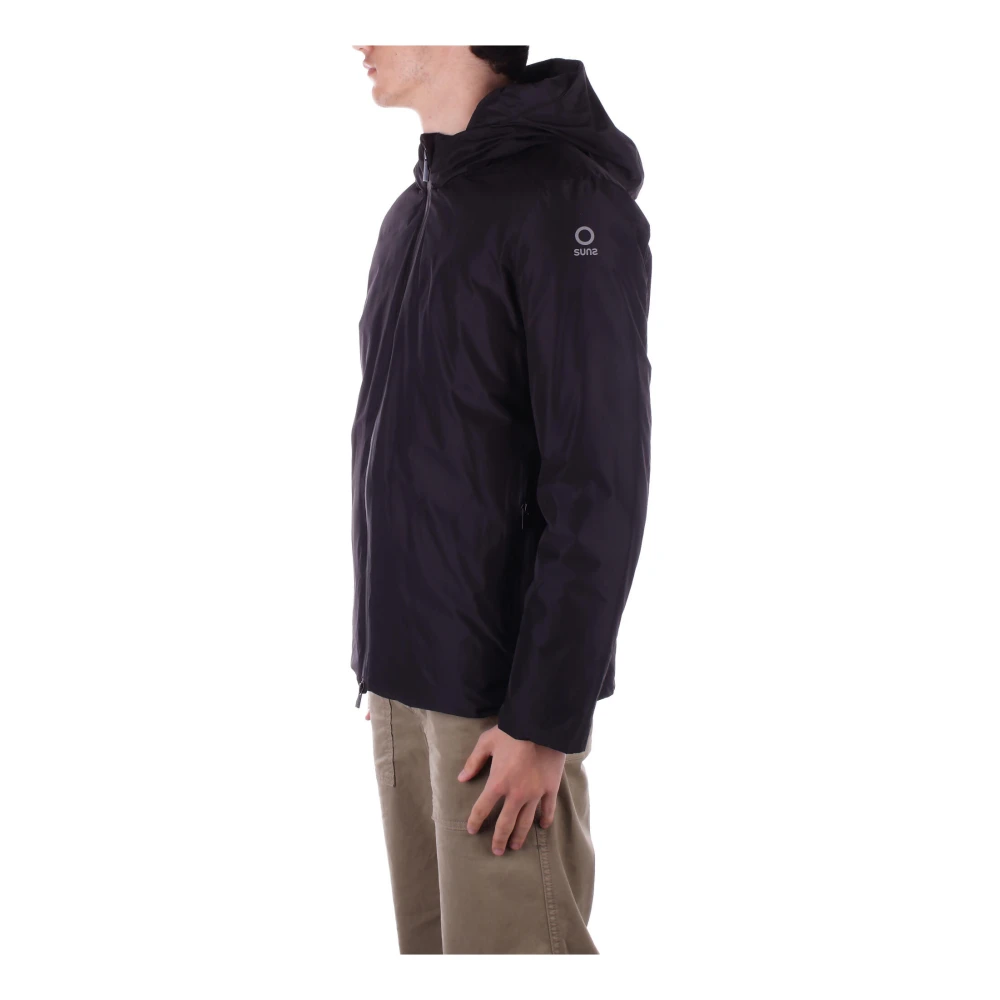 Suns Zwarte Hoodie met Ritszakken Black Heren