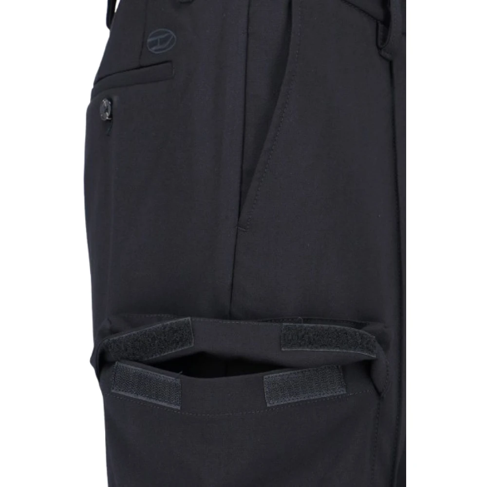 Diesel Slim-fit Cargo Broek met Ritssluiting Black Heren