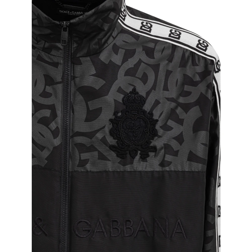 Dolce & Gabbana Oversized Winddichte Jas met Logo Black Heren