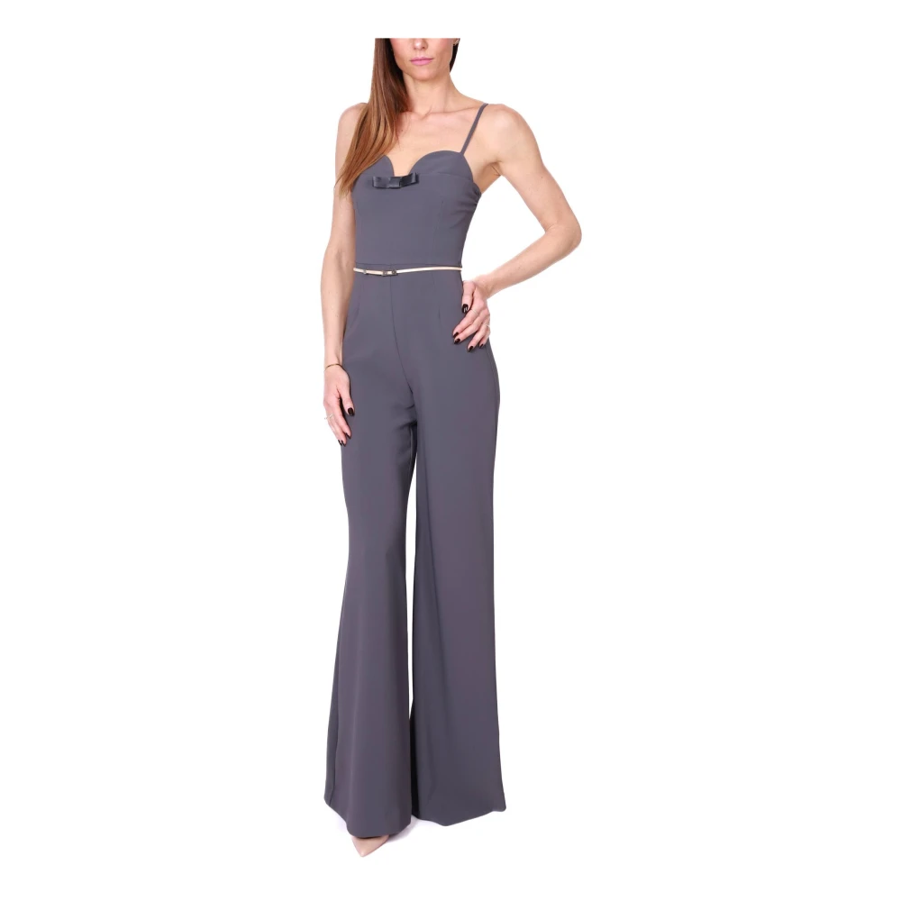 Elisabetta Franchi Elegante jumpsuit met dunne bandjes in grijs Gray Dames