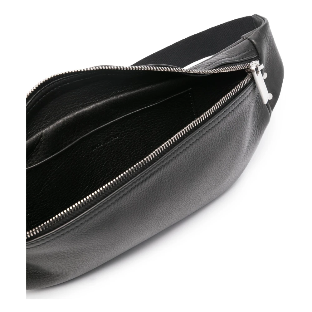 Rick Owens Casual Zwarte Leren Heuptas Black Dames