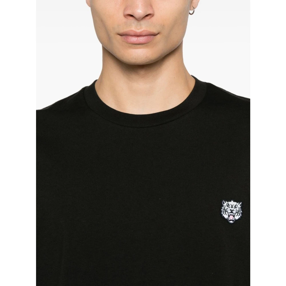 Kenzo Geborduurd Lucky Tiger T-shirt Black Heren
