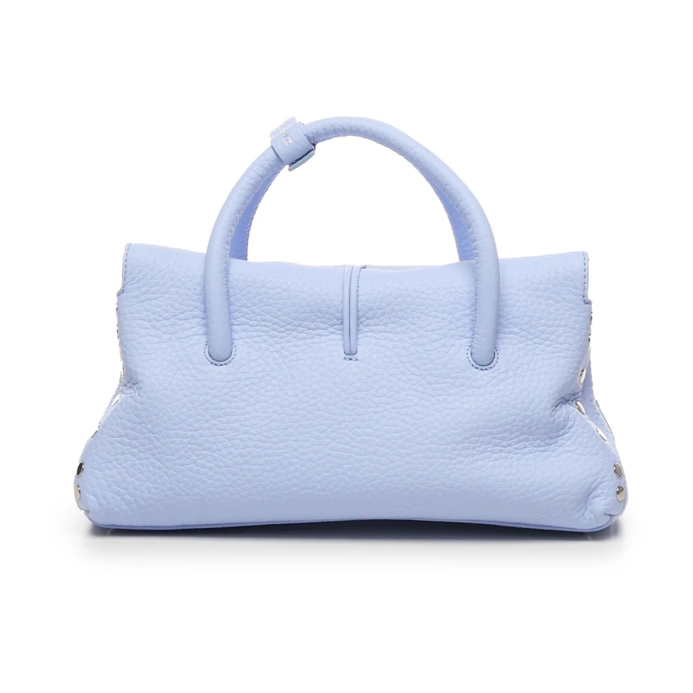 Zanellato Blauwe leren schoudertas Blue Dames