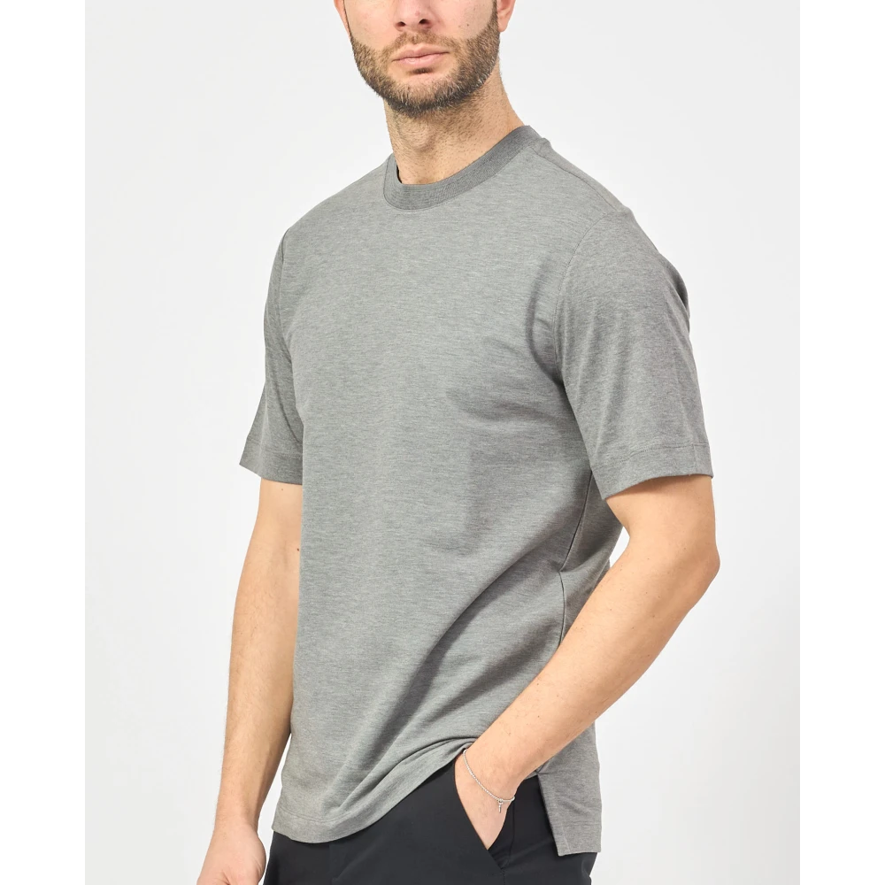 Hugo Boss Biologisch Katoen Ronde Hals T-shirt Grijs Gray Heren