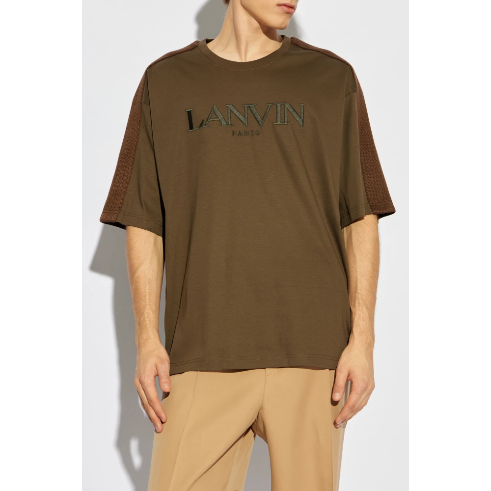 Lanvin Katoenen T-shirt Green Heren