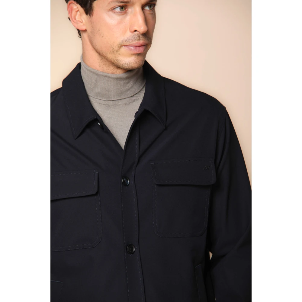 Mason's Dynamische Slim Fit Overshirt in Donkerblauw Blue Heren