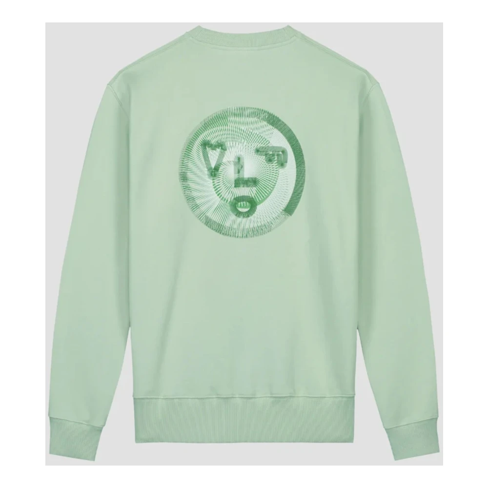 Olaf Hussein Spiral Face Crewneck Sweater Groen Green Heren