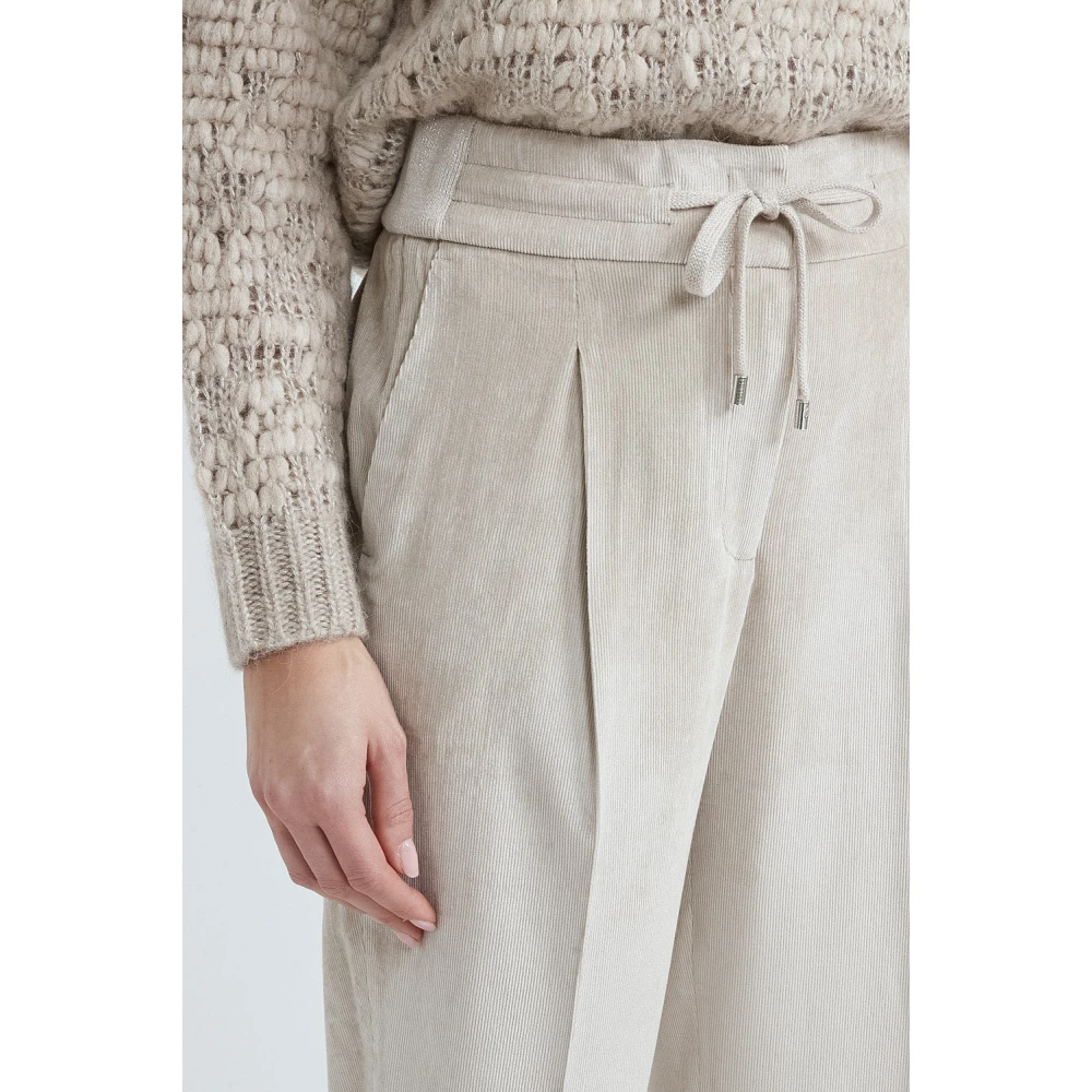 PESERICO Needlecord wortelbroek Beige Dames