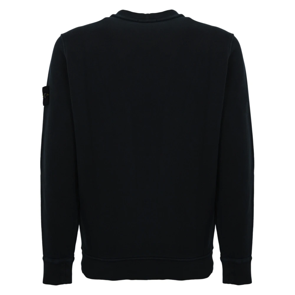 Stone Island Blauwe Katoenen Trui Lange Mouw Blue Heren